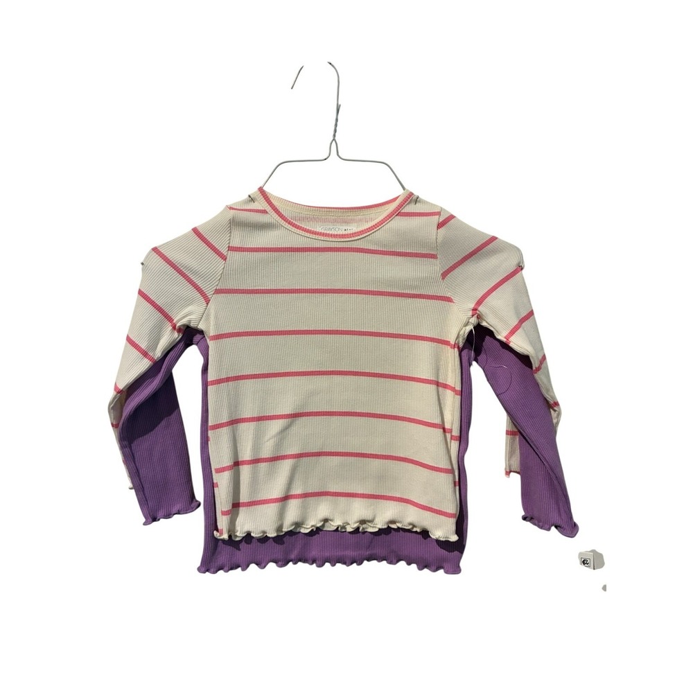 Grayson Mini Girls‎ Striped Long Sleeve T Shirt 2T Purple Cream Pink